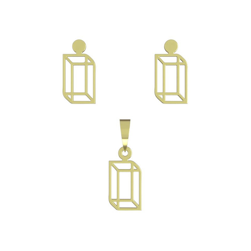 نیم ست طلا 18 عیار زنانه مدوپد مدل مکعب کد NA13205 نیم ست طلا 18 عیار زنانه مدوپد مدل مکعب کد NA13205