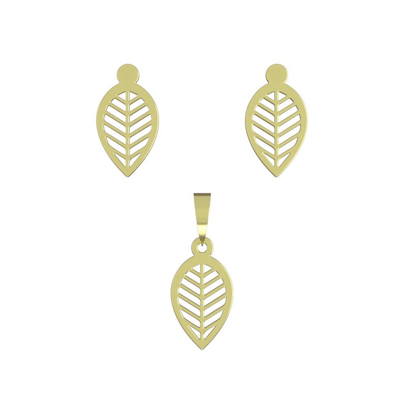 نیم ست طلا 18 عیار زنانه مدوپد مدل برگ کد NA13303 نیم ست طلا 18 عیار زنانه مدوپد مدل برگ کد NA13303