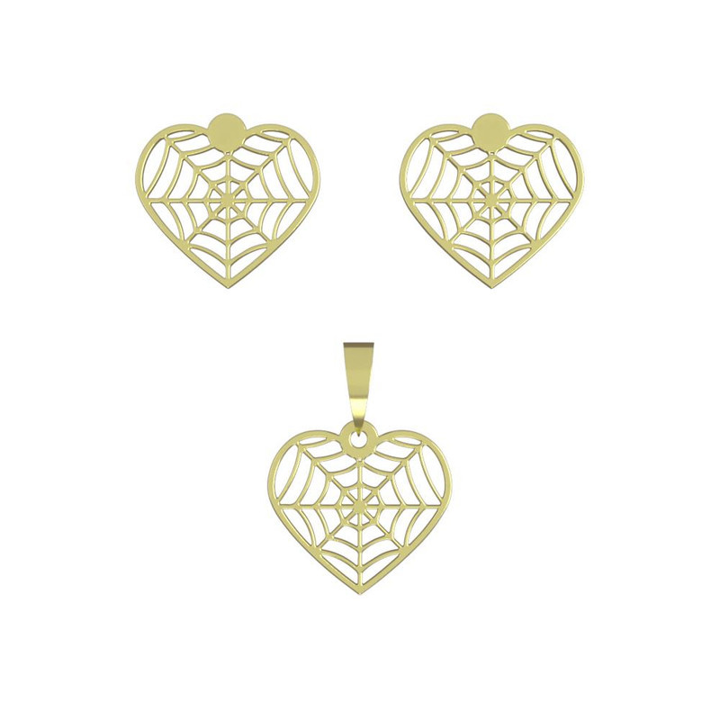 نیم ست طلا 18 عیار زنانه مدوپد مدل قلب کد NA13704 نیم ست طلا 18 عیار زنانه مدوپد مدل قلب کد NA13704