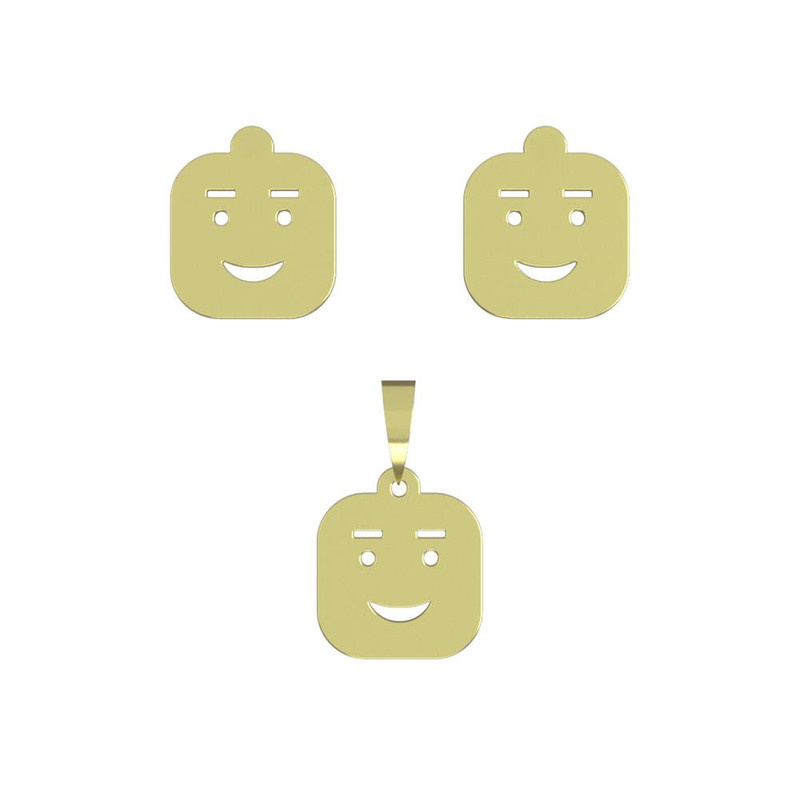 نیم ست طلا 18 عیار زنانه مدوپد مدل ایموجی کد NA13735