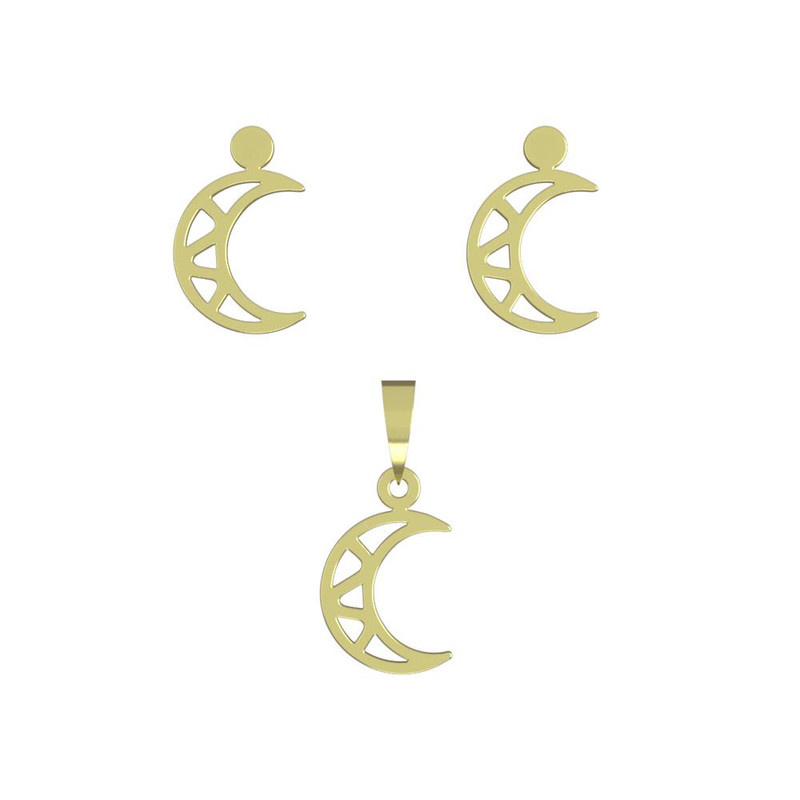 نیم ست طلا 18 عیار زنانه مدوپد مدل ماه کد NA13812 نیم ست طلا 18 عیار زنانه مدوپد مدل ماه کد NA13812