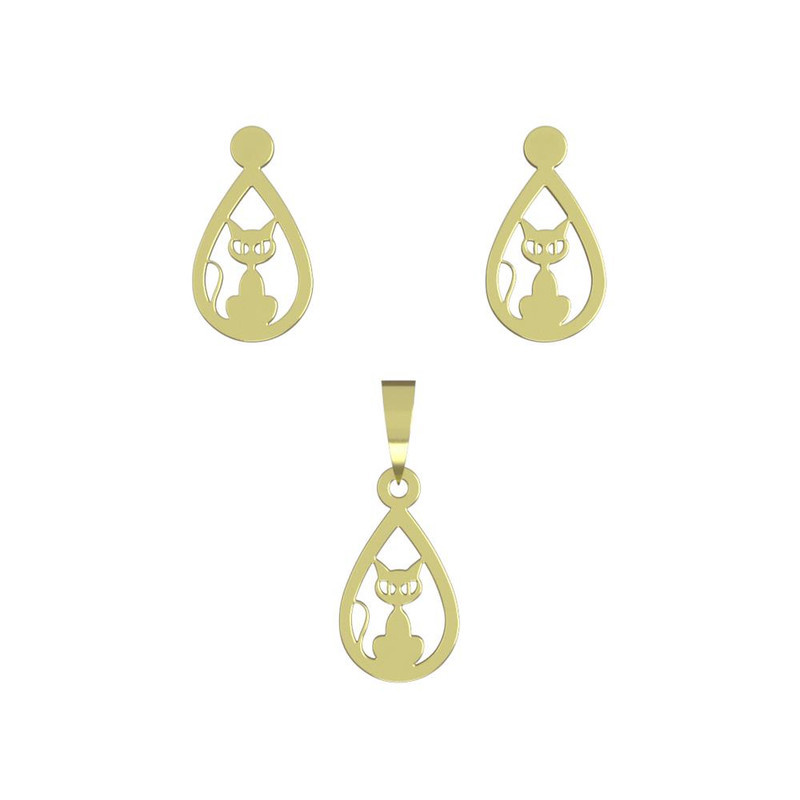 نیم ست طلا 18 عیار زنانه مدوپد مدل گربه کد NA13917 نیم ست طلا 18 عیار زنانه مدوپد مدل گربه کد NA13917