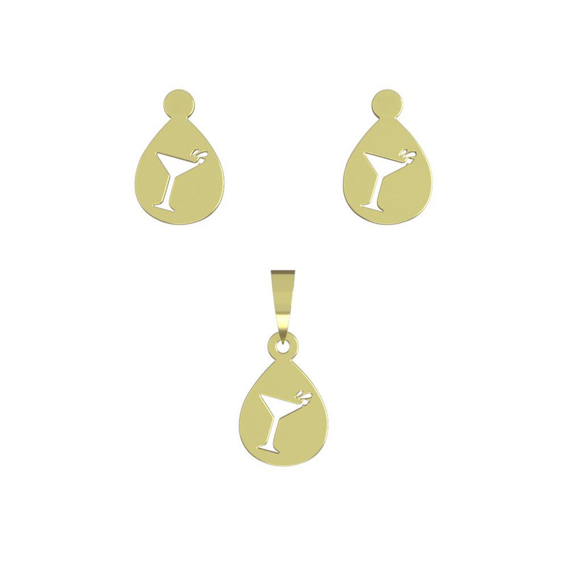 نیم ست طلا 18 عیار زنانه مدوپد مدل گیلاس کد NA13992 نیم ست طلا 18 عیار زنانه مدوپد مدل گیلاس کد NA13992