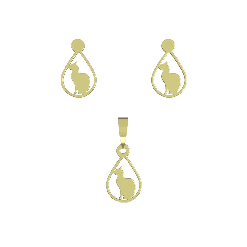 نیم ست طلا 18 عیار زنانه مدوپد مدل گربه کد NA14011 نیم ست طلا 18 عیار زنانه مدوپد مدل گربه کد NA14011