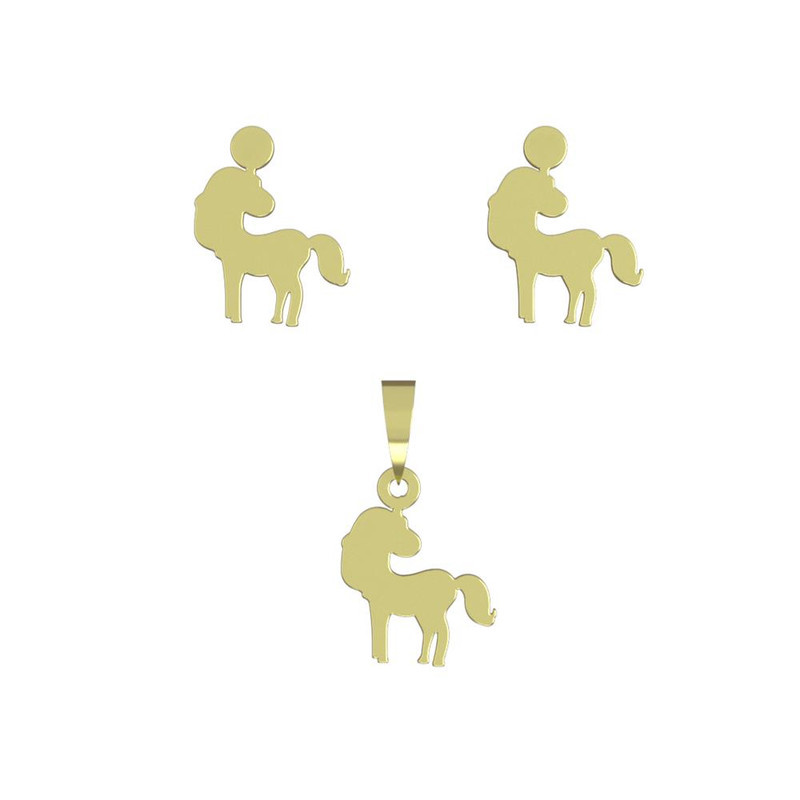 نیم ست طلا 18 عیار زنانه مدوپد مدل یونیکورن کد NA14031 نیم ست طلا 18 عیار زنانه مدوپد مدل یونیکورن کد NA14031