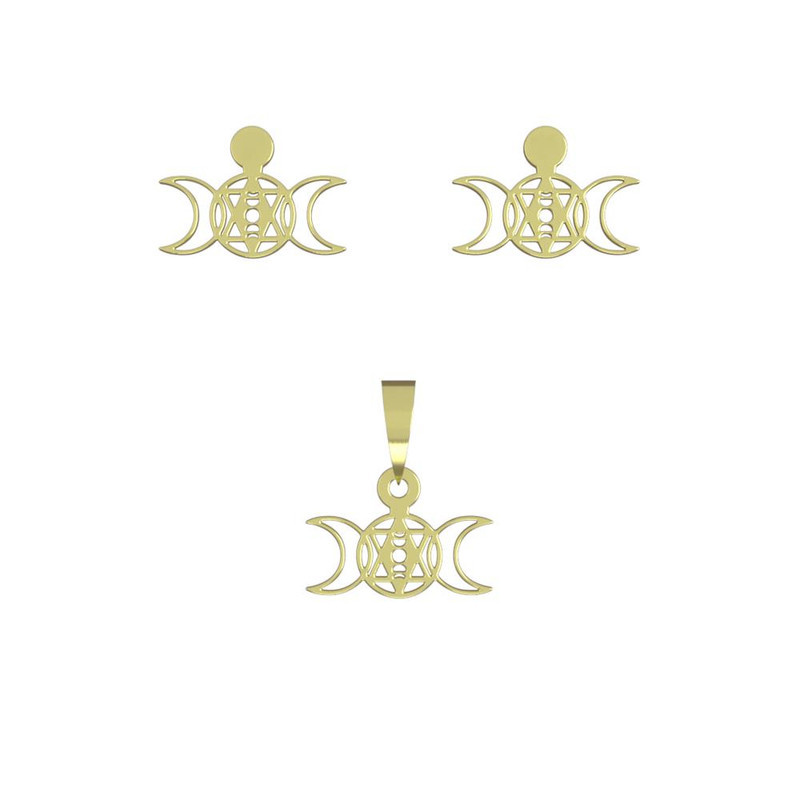 نیم ست طلا 18 عیار زنانه مدوپد مدل ماه کد NA14055 نیم ست طلا 18 عیار زنانه مدوپد مدل ماه کد NA14055