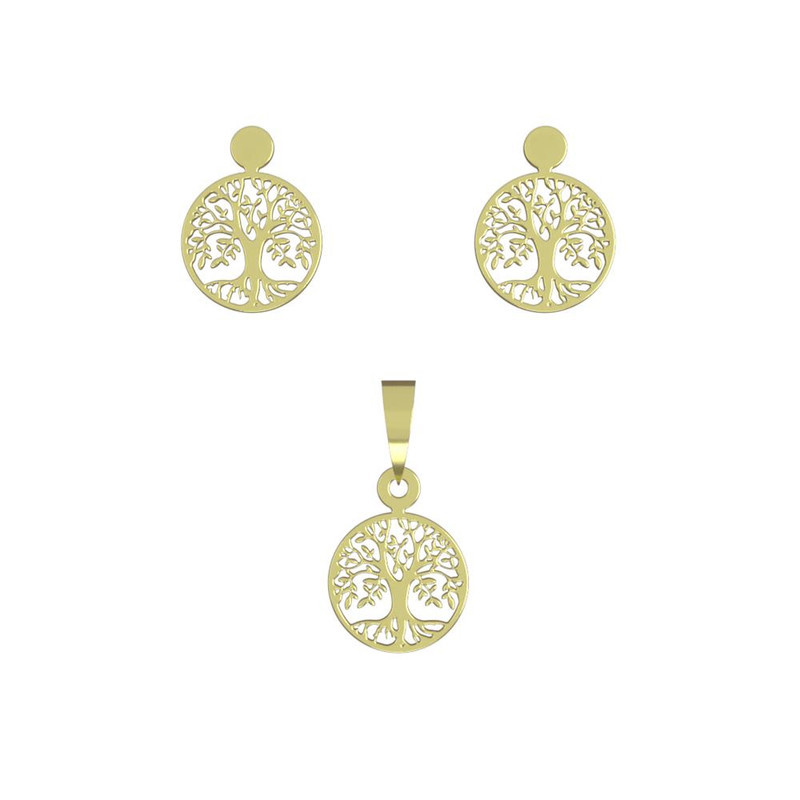 نیم ست طلا 18 عیار زنانه مدوپد مدل درخت کد NA14060