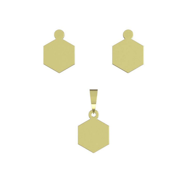 نیم ست طلا 18 عیار زنانه مدوپد مدل شش ضلعی کد NA14097 نیم ست طلا 18 عیار زنانه مدوپد مدل شش ضلعی کد NA14097