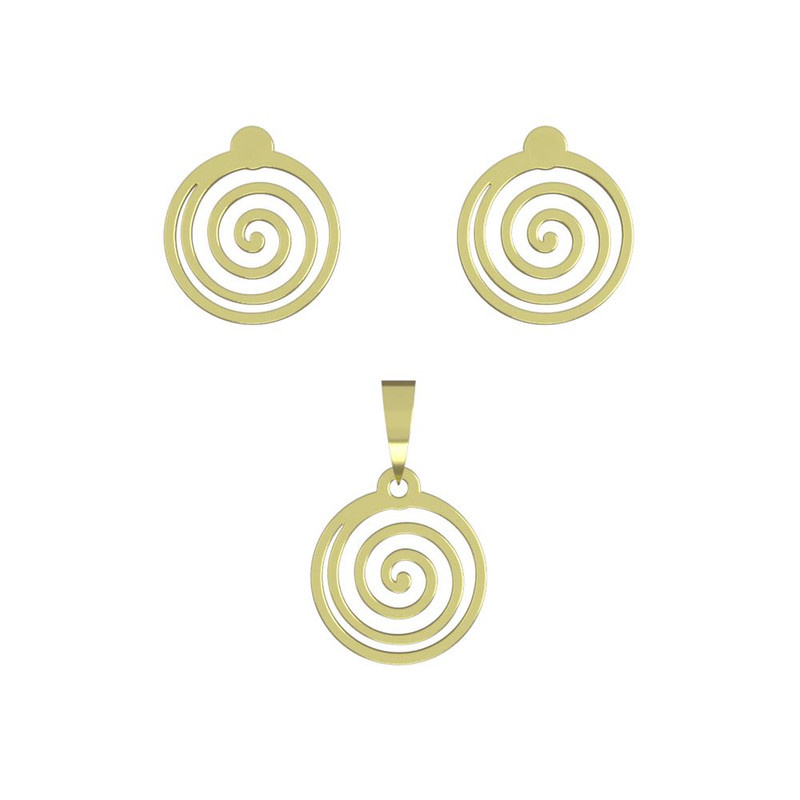 نیم ست طلا 18 عیار زنانه مدوپد مدل دایره کد NA14099 نیم ست طلا 18 عیار زنانه مدوپد مدل دایره کد NA14099