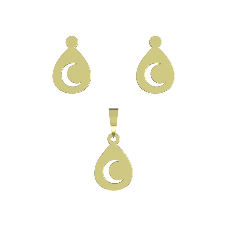 نیم ست طلا 18 عیار زنانه مدوپد مدل ماه کد NA14114