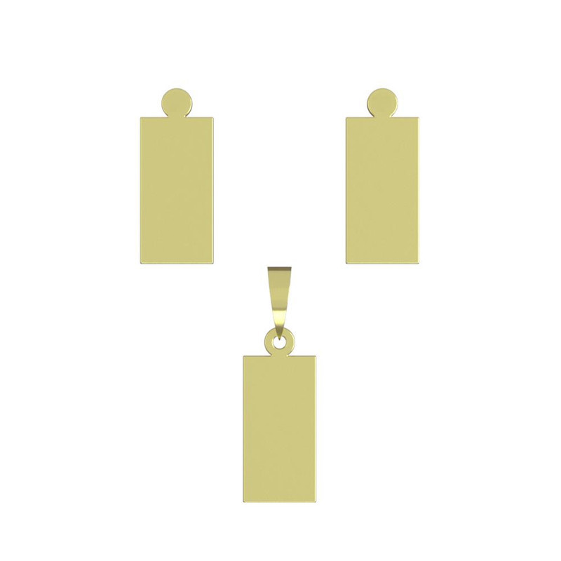 نیم ست طلا 18 عیار زنانه مدوپد مدل مستطیل کد NA14168