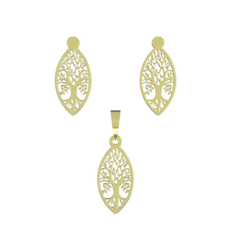 نیم ست طلا 18 عیار زنانه مدوپد مدل درخت کد NA14285