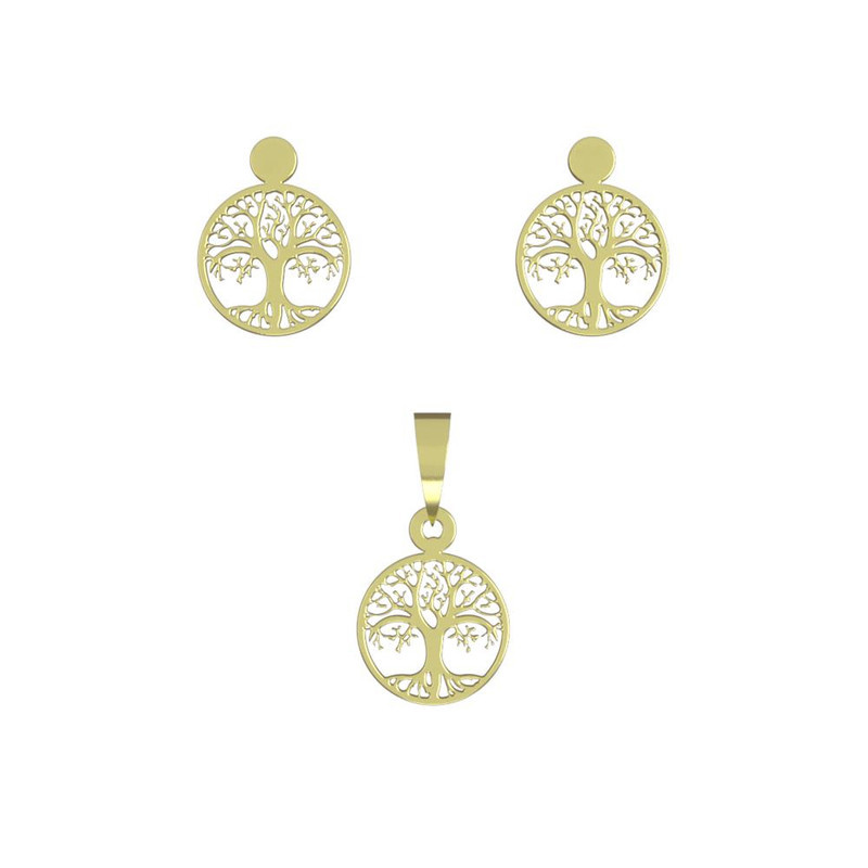 نیم ست طلا 18 عیار زنانه مدوپد مدل درخت کد NA14293