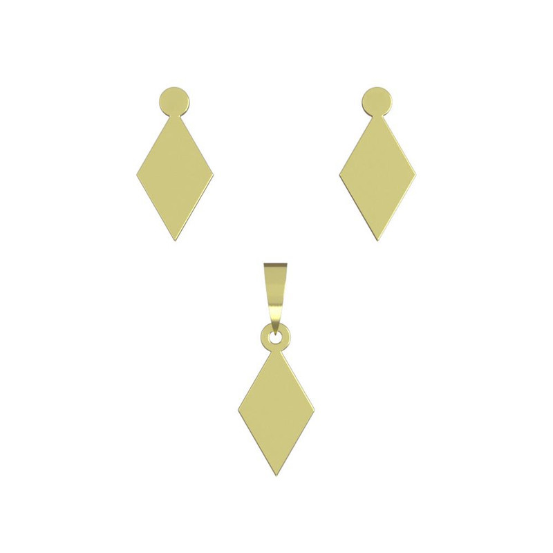 نیم ست طلا 18 عیار زنانه مدوپد مدل لوزی کد NA14312 نیم ست طلا 18 عیار زنانه مدوپد مدل لوزی کد NA14312