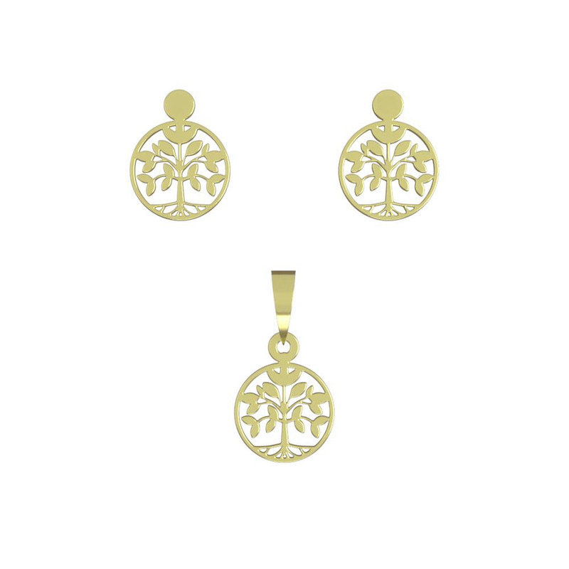 نیم ست طلا 18 عیار زنانه مدوپد مدل درخت کد NA14317