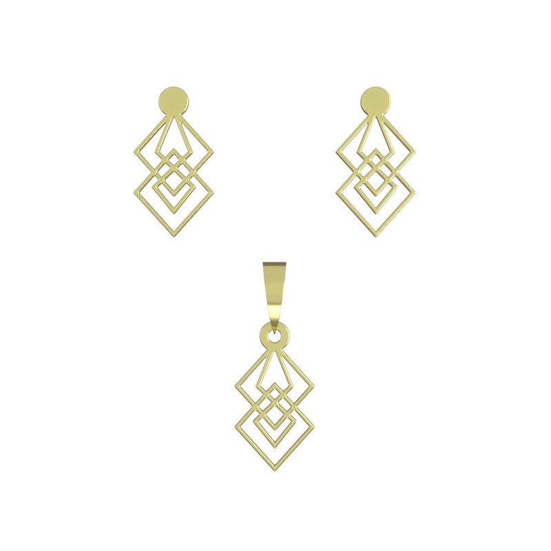 نیم ست طلا 18 عیار زنانه مدوپد مدل هندسی کد NA14359 نیم ست طلا 18 عیار زنانه مدوپد مدل هندسی کد NA14359