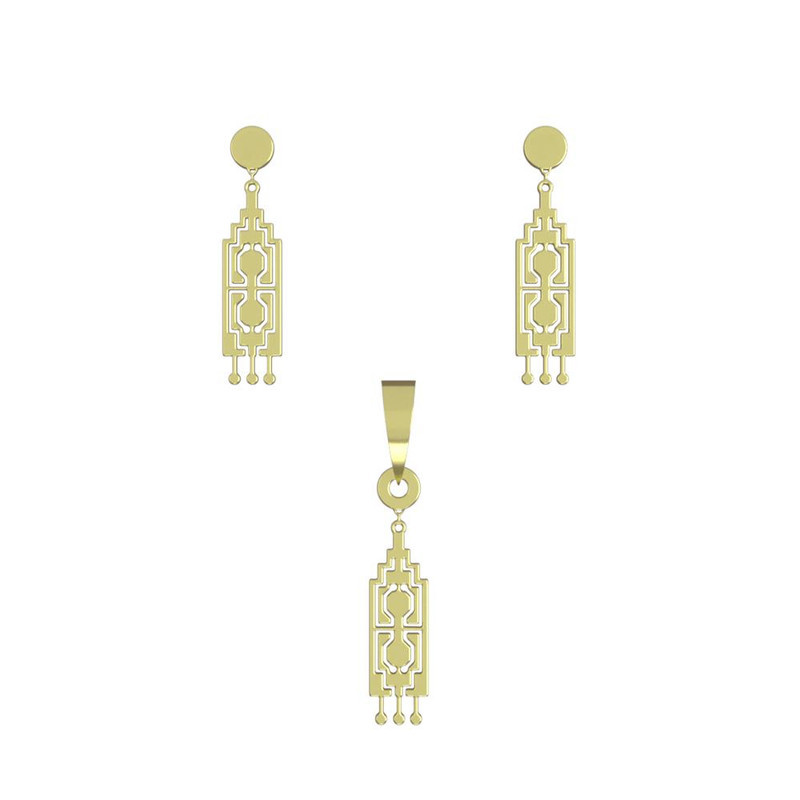 نیم ست طلا 18 عیار زنانه مدوپد مدل هندسی کد NA14414 نیم ست طلا 18 عیار زنانه مدوپد مدل هندسی کد NA14414