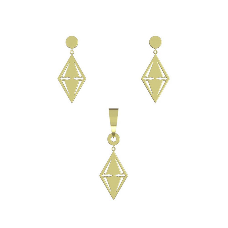 نیم ست طلا 18 عیار زنانه مدوپد مدل لوزی کد NA14479 نیم ست طلا 18 عیار زنانه مدوپد مدل لوزی کد NA14479