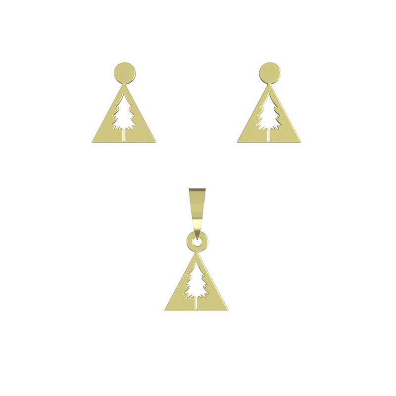 نیم ست طلا 18 عیار زنانه مدوپد مدل درخت کد NA14500