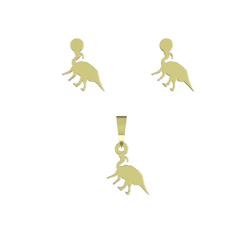 نیم ست طلا 18 عیار زنانه مدوپد مدل دایناسور کد NA14521 نیم ست طلا 18 عیار زنانه مدوپد مدل دایناسور کد NA14521