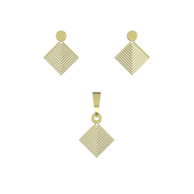 نیم ست طلا 18 عیار زنانه مدوپد مدل لوزی کد NA14523 نیم ست طلا 18 عیار زنانه مدوپد مدل لوزی کد NA14523