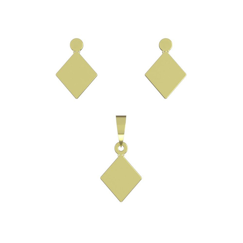 نیم ست طلا 18 عیار زنانه مدوپد مدل لوزی کد NA14532 نیم ست طلا 18 عیار زنانه مدوپد مدل لوزی کد NA14532