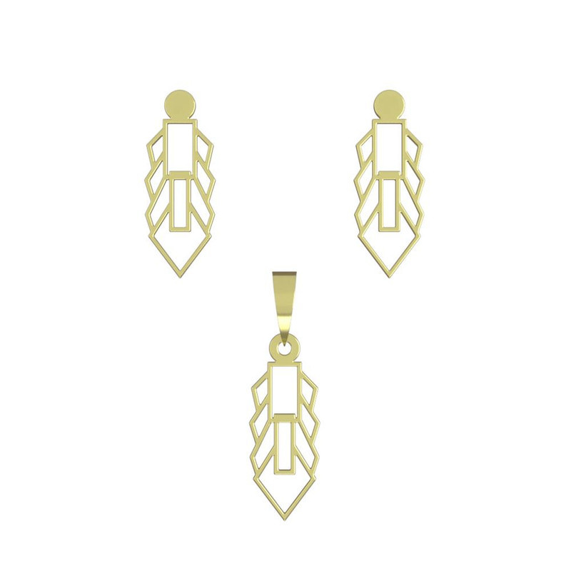 نیم ست طلا 18 عیار زنانه مدوپد مدل هندسی کد NA14536