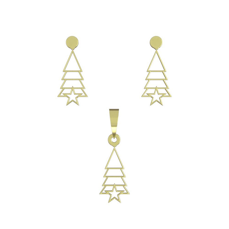 نیم ست طلا 18 عیار زنانه مدوپد مدل درخت کد NA14574