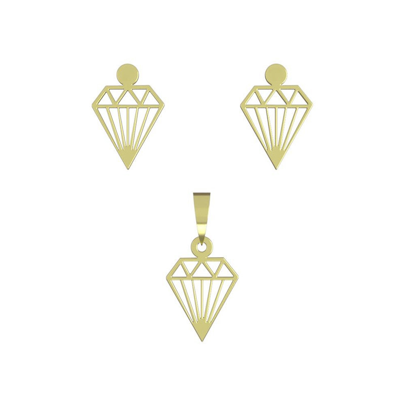 نیم ست طلا 18 عیار زنانه مدوپد مدل الماس کد NA14645