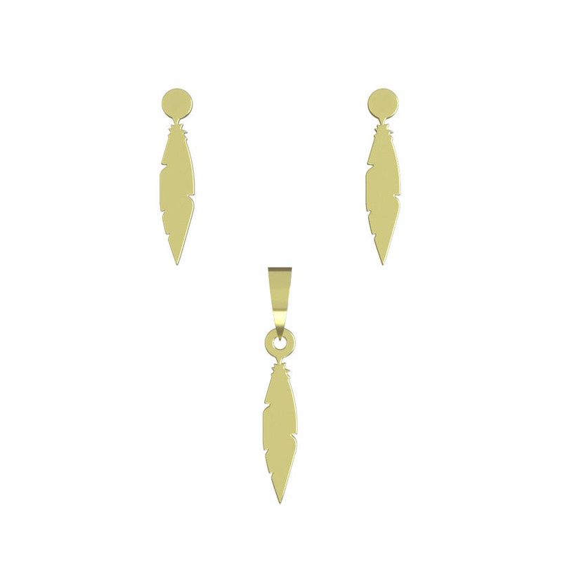 نیم ست طلا 18 عیار زنانه مدوپد مدل برگ کد NA14651