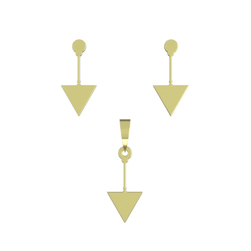 نیم ست طلا 18 عیار زنانه مدوپد مدل مثلث کد NA14656