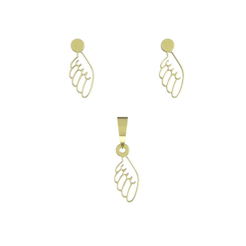 نیم ست طلا 18 عیار زنانه مدوپد مدل پر کد NA14658 نیم ست طلا 18 عیار زنانه مدوپد مدل پر کد NA14658