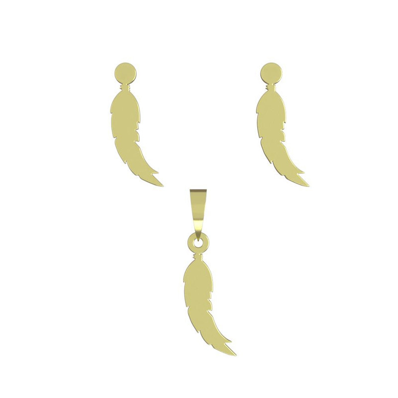 نیم ست طلا 18 عیار زنانه مدوپد مدل پر کد NA14659 نیم ست طلا 18 عیار زنانه مدوپد مدل پر کد NA14659