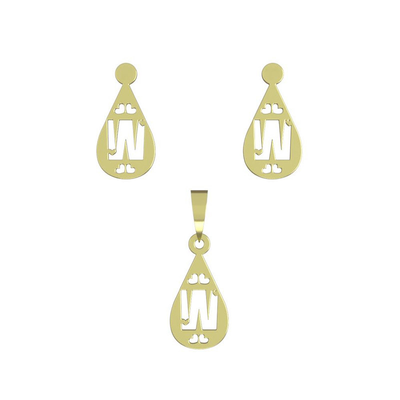 نیم ست طلا 18 عیار زنانه مدوپد مدل W حرف کد NA14672 نیم ست طلا 18 عیار زنانه مدوپد مدل W حرف کد NA14672