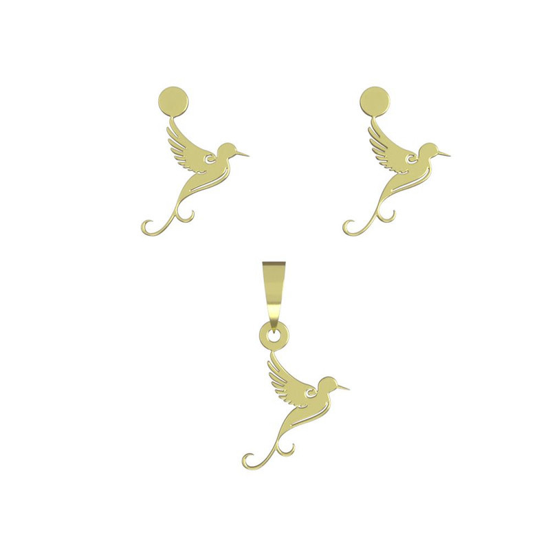 نیم ست طلا 18 عیار زنانه مدوپد مدل پرنده کد NA14739 نیم ست طلا 18 عیار زنانه مدوپد مدل پرنده کد NA14739