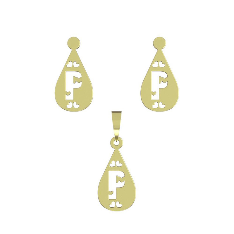 نیم ست طلا 18 عیار زنانه مدوپد مدل P حرف کد NA14779 نیم ست طلا 18 عیار زنانه مدوپد مدل P حرف کد NA14779