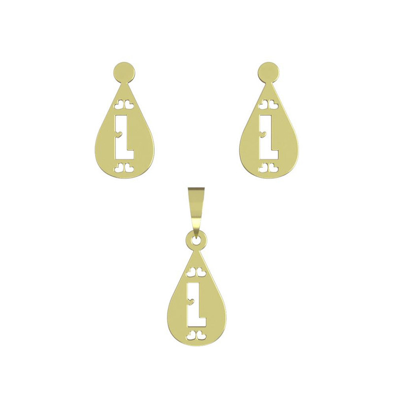 نیم ست طلا 18 عیار زنانه مدوپد مدل L حرف کد NA14780 نیم ست طلا 18 عیار زنانه مدوپد مدل L حرف کد NA14780