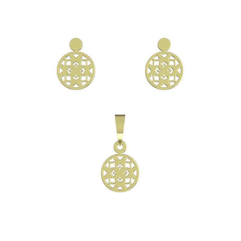 نیم ست طلا 18 عیار زنانه مدوپد مدل دایره کد NA14808 نیم ست طلا 18 عیار زنانه مدوپد مدل دایره کد NA14808