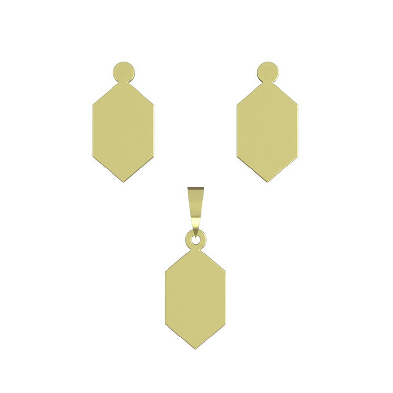 نیم ست طلا 18 عیار زنانه مدوپد مدل شش ضلعی کد NA14824 نیم ست طلا 18 عیار زنانه مدوپد مدل شش ضلعی کد NA14824