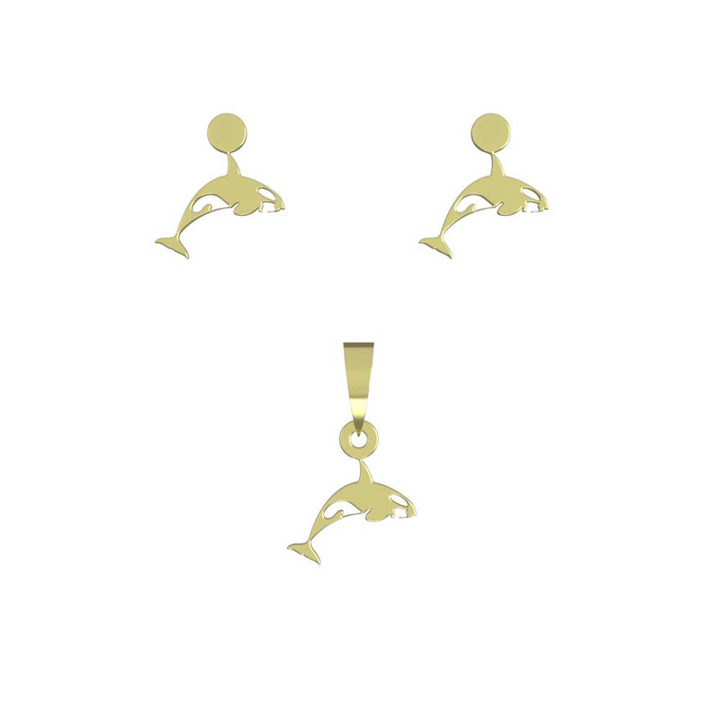 نیم ست طلا 18 عیار زنانه مدوپد مدل دلفین کد NA14832 نیم ست طلا 18 عیار زنانه مدوپد مدل دلفین کد NA14832