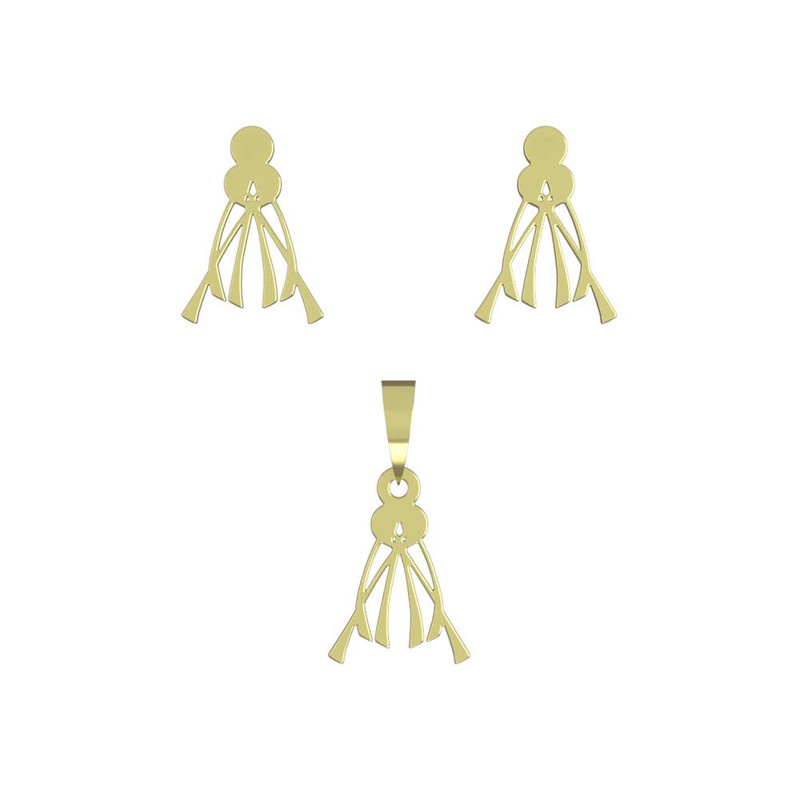 نیم ست طلا 18 عیار زنانه مدوپد مدل هندسی کد NA14888