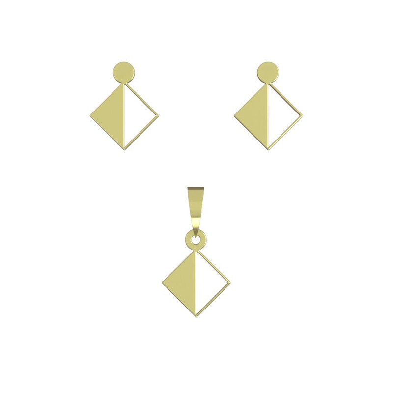 نیم ست طلا 18 عیار زنانه مدوپد مدل لوزی کد NA14893 نیم ست طلا 18 عیار زنانه مدوپد مدل لوزی کد NA14893