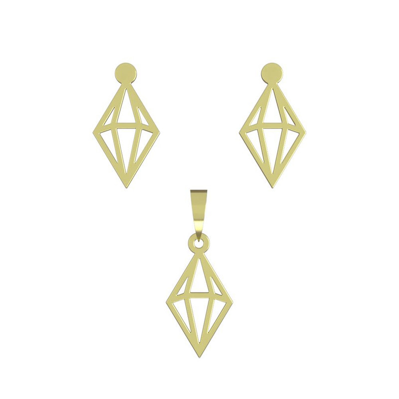 نیم ست طلا 18 عیار زنانه مدوپد مدل لوزی کد NA14941 نیم ست طلا 18 عیار زنانه مدوپد مدل لوزی کد NA14941