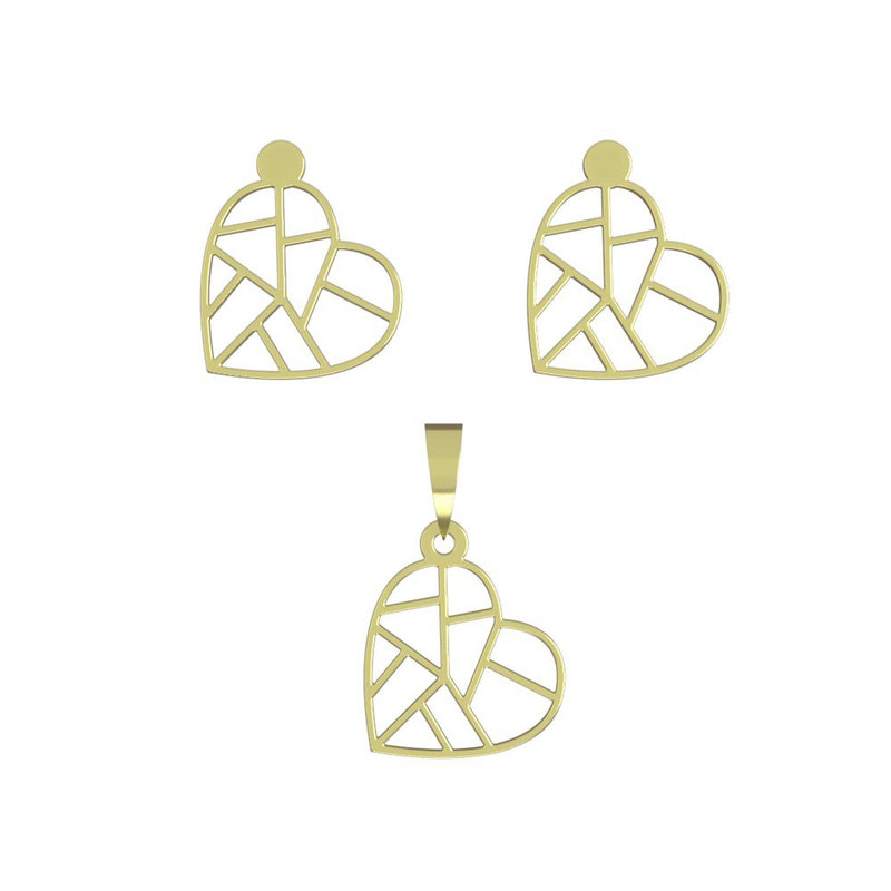 نیم ست طلا 18 عیار زنانه مدوپد مدل قلب کد NA14946 نیم ست طلا 18 عیار زنانه مدوپد مدل قلب کد NA14946