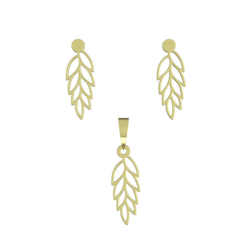 نیم ست طلا 18 عیار زنانه مدوپد مدل برگ کد NA14968 نیم ست طلا 18 عیار زنانه مدوپد مدل برگ کد NA14968