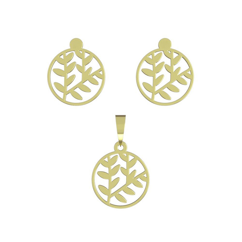 نیم ست طلا 18 عیار زنانه مدوپد مدل برگ کد NA14974 نیم ست طلا 18 عیار زنانه مدوپد مدل برگ کد NA14974