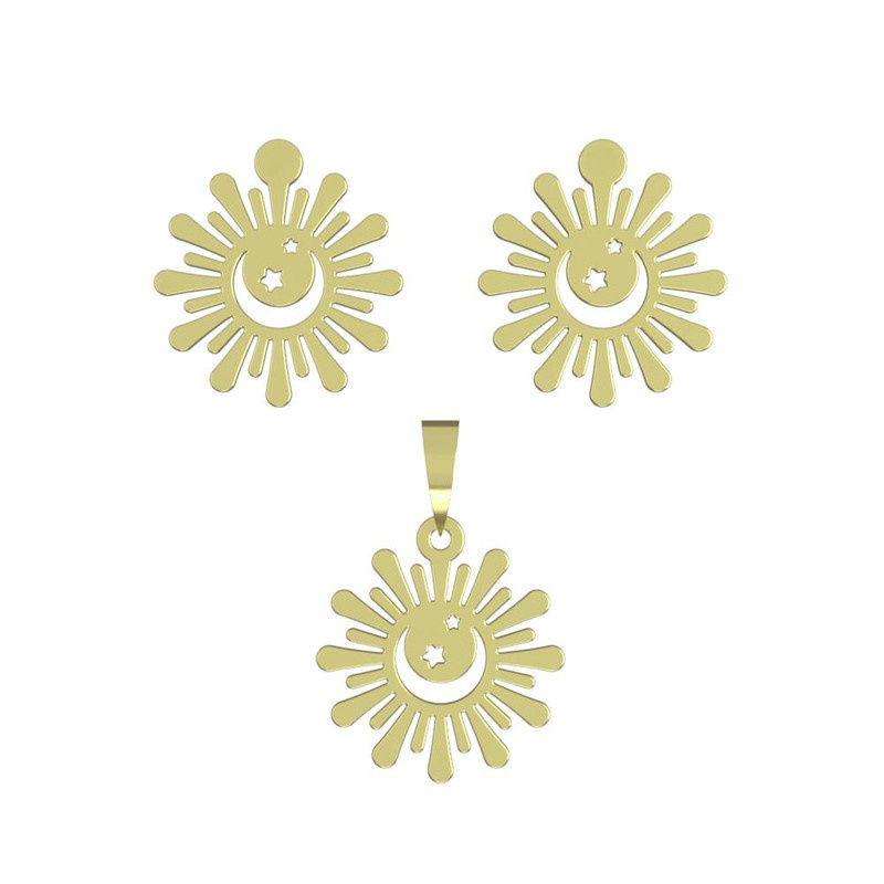 نیم ست طلا 18 عیار زنانه مدوپد مدل ماه کد NA14988