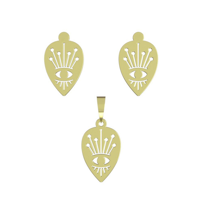 نیم ست طلا 18 عیار زنانه مدوپد مدل چشم کد NA15001 نیم ست طلا 18 عیار زنانه مدوپد مدل چشم کد NA15001