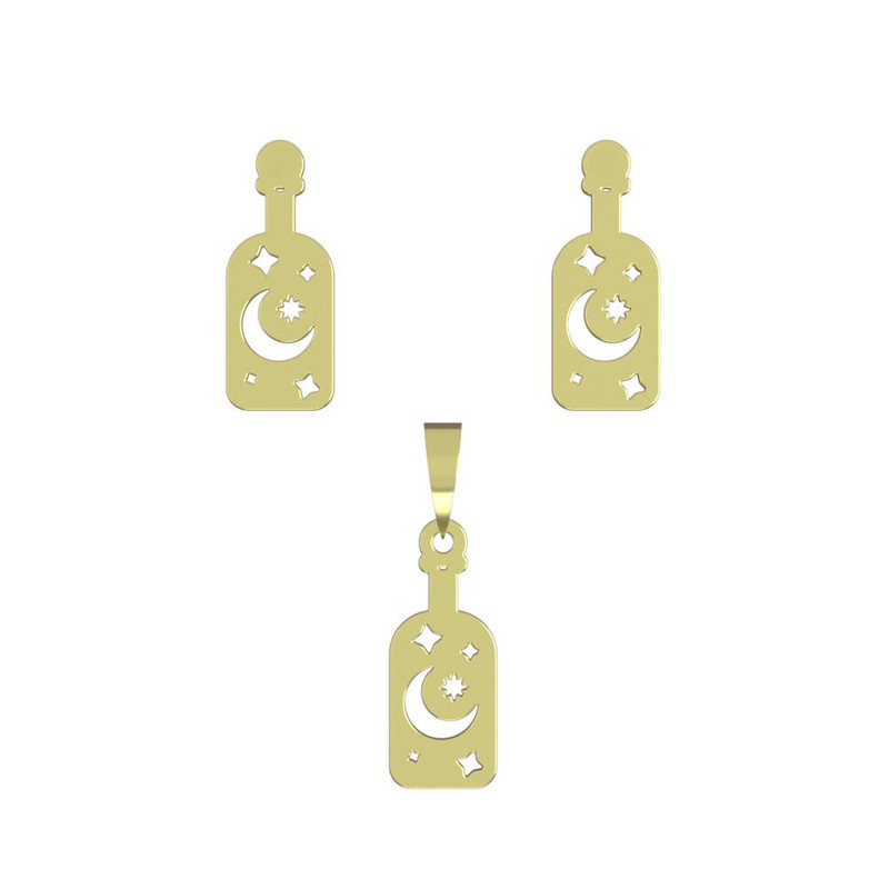 نیم ست طلا 18 عیار زنانه مدوپد مدل ماه کد NA15003