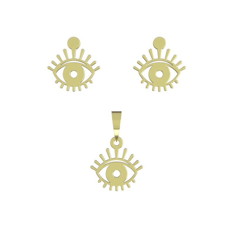 نیم ست طلا 18 عیار زنانه مدوپد مدل چشم کد NA15010 نیم ست طلا 18 عیار زنانه مدوپد مدل چشم کد NA15010